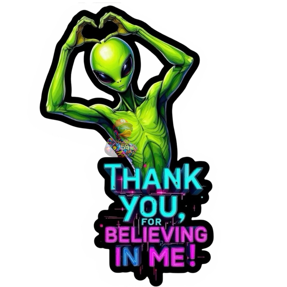 40 Alien Themed Thank You Sticker Pack